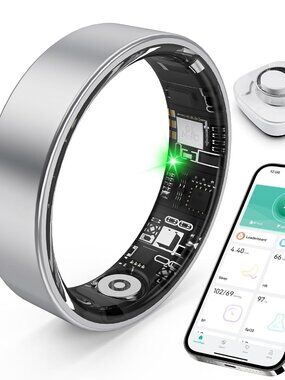 Brand New Smart Ring Health Tracker – Sleep, Heart Rate, Steps (Silver Size 10)
